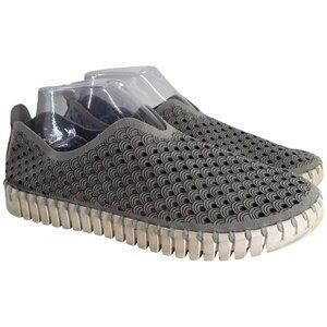 Ilse Jacobsen Tulip Slip On Gray Perforated Comfort Shoes Size 40 US 9.5-10